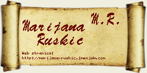 Marijana Ruškić vizit kartica